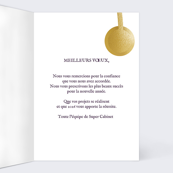 Carte de vœux entreprise Blouse Intérieur Droit