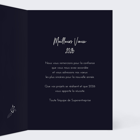 Carte de vœux entreprise Botanique Intérieur Droit