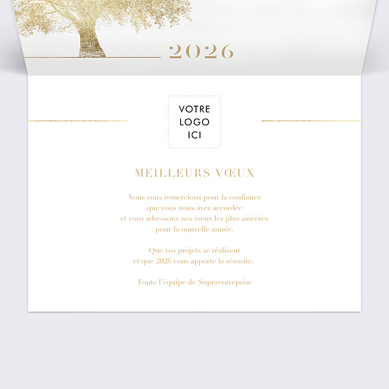 Carte de vœux entreprise Calendrier arbre Intérieur Droit