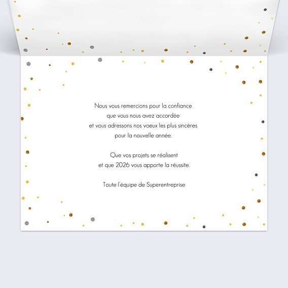 Carte de vœux entreprise Calendrier Voeux Intérieur Droit