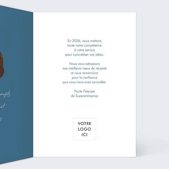 Carte de vœux entreprise Chiffres humains Intérieur Droit