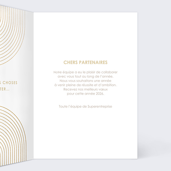 Carte de vœux entreprise Chiffres stylisés Intérieur Droit