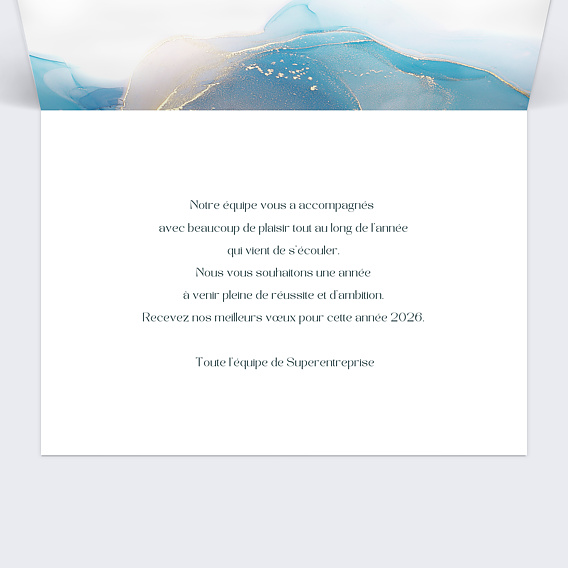 Carte de vœux entreprise Océan Calendrier Intérieur Droit