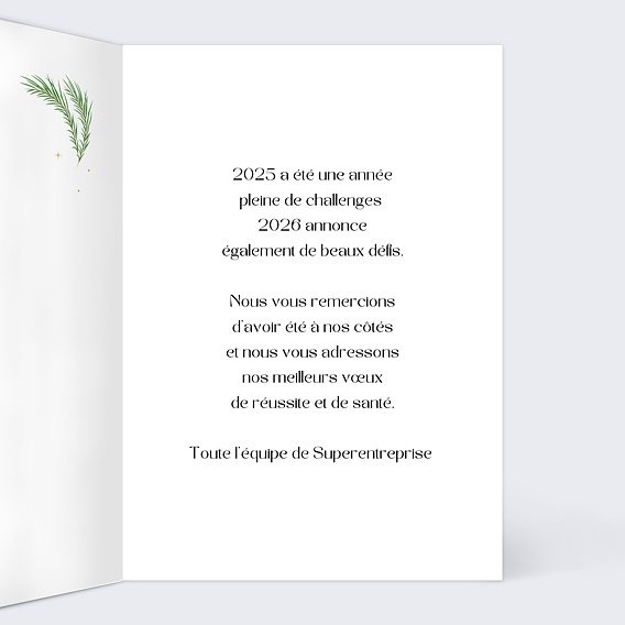 Carte de vœux entreprise Photos sapin Intérieur Droit