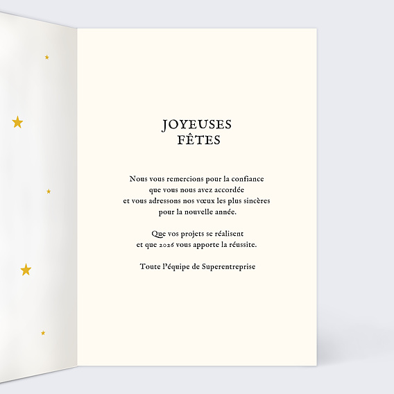 Carte de vœux entreprise Sapin illustré vintage Intérieur Droit