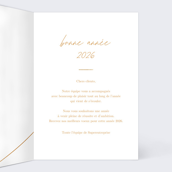 Carte de vœux entreprise Traversant Intérieur Droit