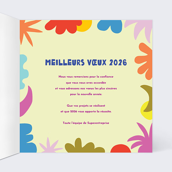 Carte de vœux entreprise Cosmic Folk - Leona Rose x Popcarte Intérieur Droit