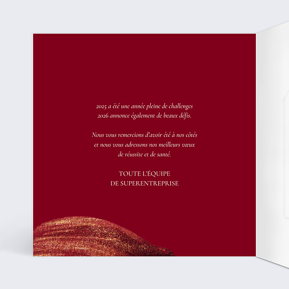 Carte de vœux entreprise Texture peinture avec chocolat Intérieur Gauche