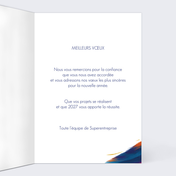 Carte de Voeux Entreprise Suspension peinture