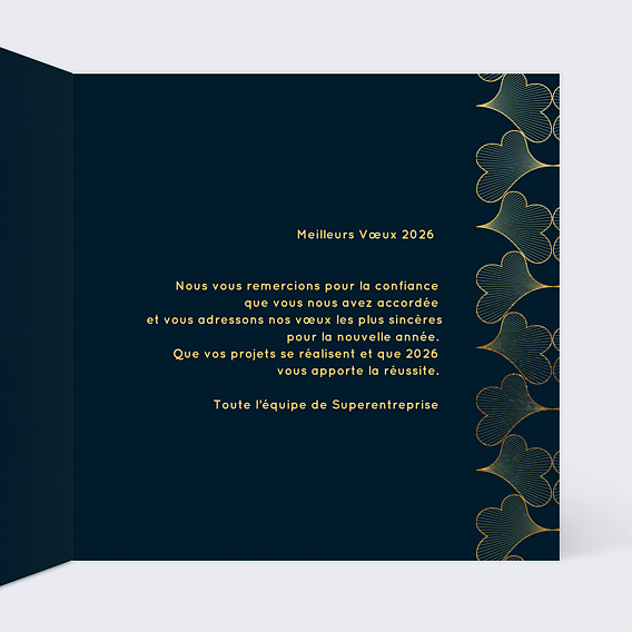 Carte de vœux entreprise Pagne Intérieur Droit