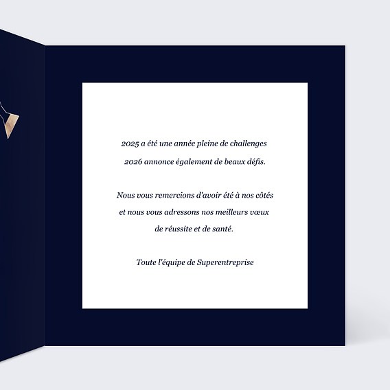 Carte de vœux entreprise Laboratoire Intérieur Droit