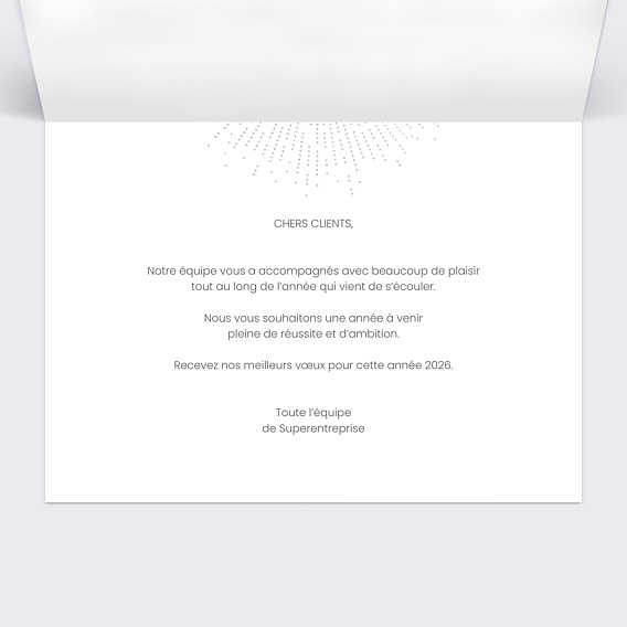 Carte de vœux entreprise Explosion Logo Calendrier Intérieur Droit