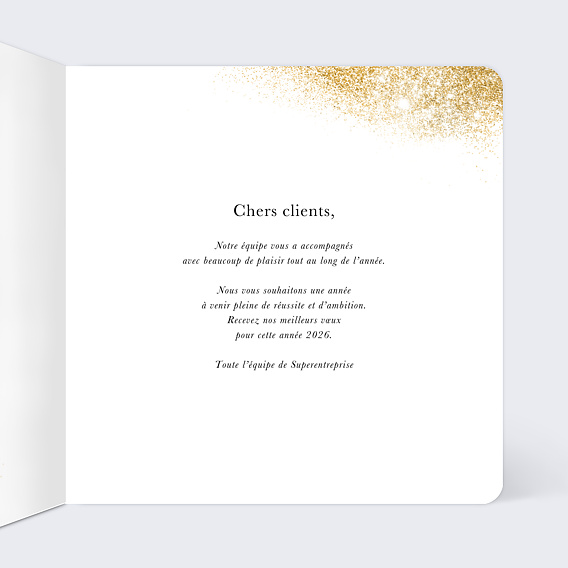 Carte de vœux entreprise Bonne Année Avec Logo Intérieur Droit