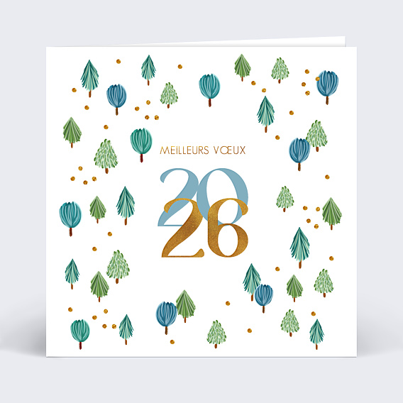 Carte de Voeux Entreprise Forêt de Sapins