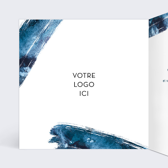 Carte de vœux entreprise Flocons Peinture Intérieur Gauche