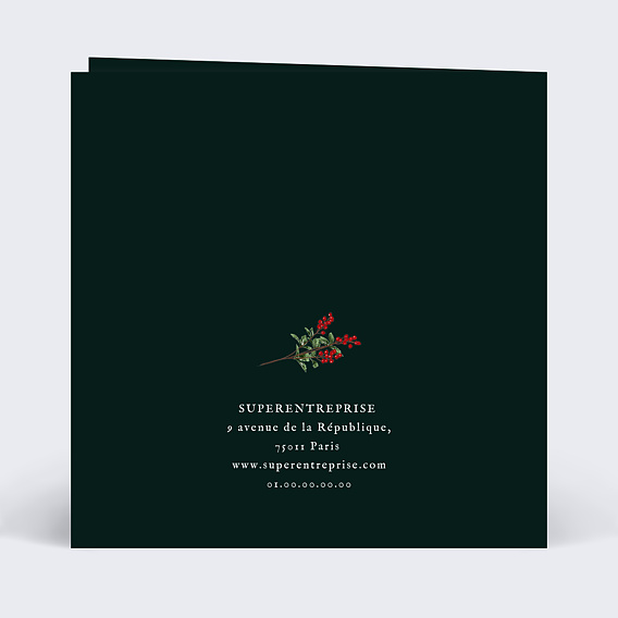 Carte de vœux entreprise Orange Cannelle Verso