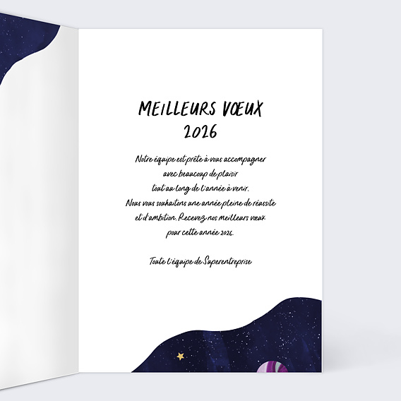 Carte de vœux entreprise Rêver grand Intérieur Droit