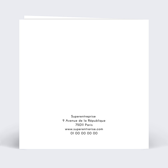 Carte de vœux entreprise Dorure Finesse Verso