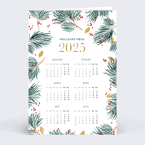 Carte de vœux entreprise Calendrier Sylvestre