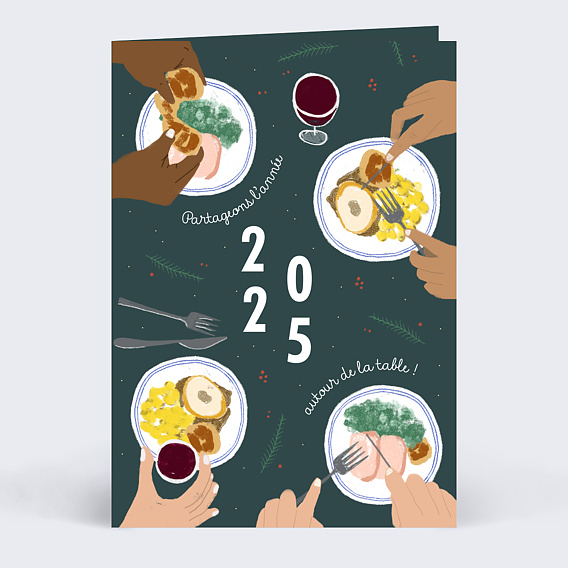 Carte de vœux entreprise Repas
