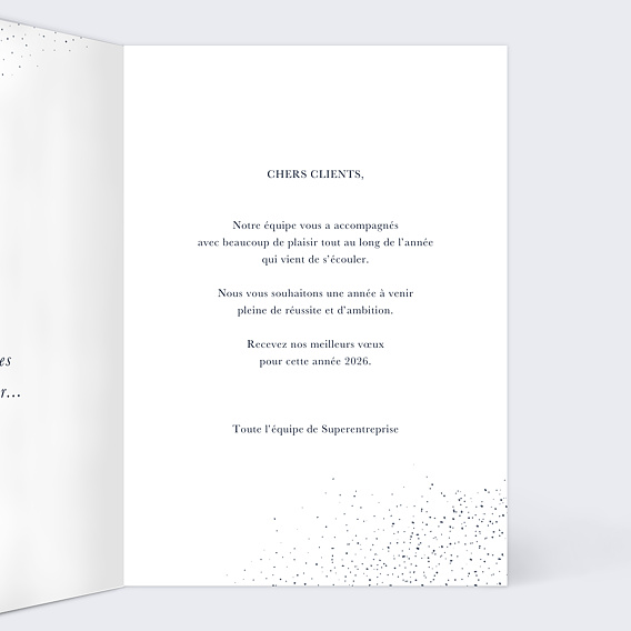 Carte de vœux entreprise Sous la Neige Intérieur Droit