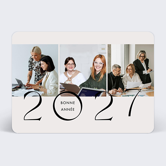 Carte de Voeux Entreprise Triptyque et chiffres