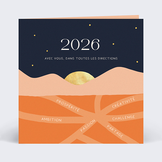 Carte de vœux entreprise Directions Recto