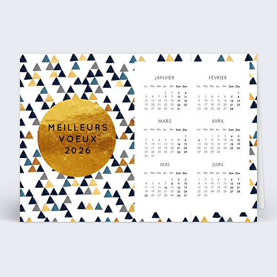 Carte de Voeux Entreprise Calendrier Petits Triangles