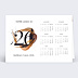 Carte de vœux entreprise Calendrier coup de pinceau Recto