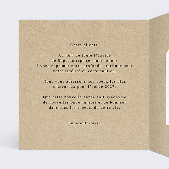 Carte de Voeux Entreprise Montagne kraft avec graines