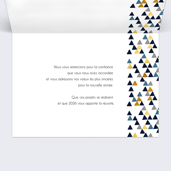 Carte de vœux entreprise Calendrier Petits Triangles Intérieur Droit