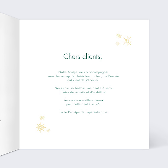 Carte de vœux entreprise Découpe Montage Sapins Intérieur Droit