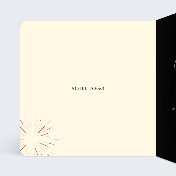 Carte de vœux entreprise Feux d’Artifice Colorés Intérieur Gauche