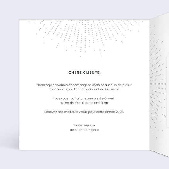 Carte de vœux entreprise Explosion Logo avec chocolat Intérieur Gauche