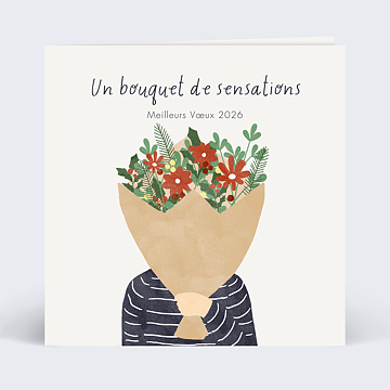 Carte de voeux virtuelle entreprise 2022 Bouquet à Offrir