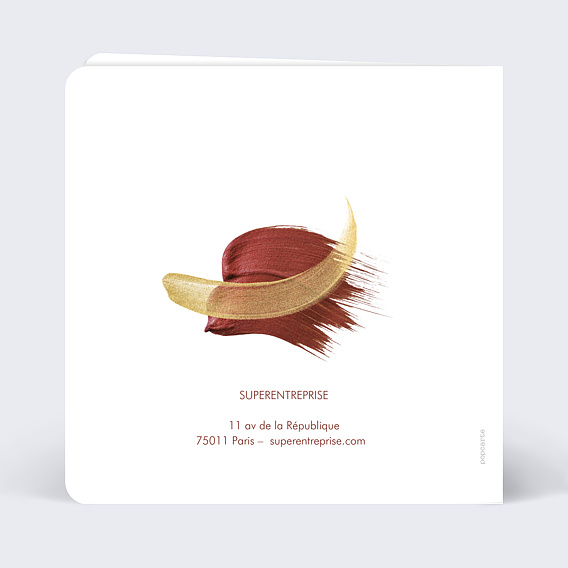 Carte de vœux entreprise Peinture Éclatante Bordeaux Verso