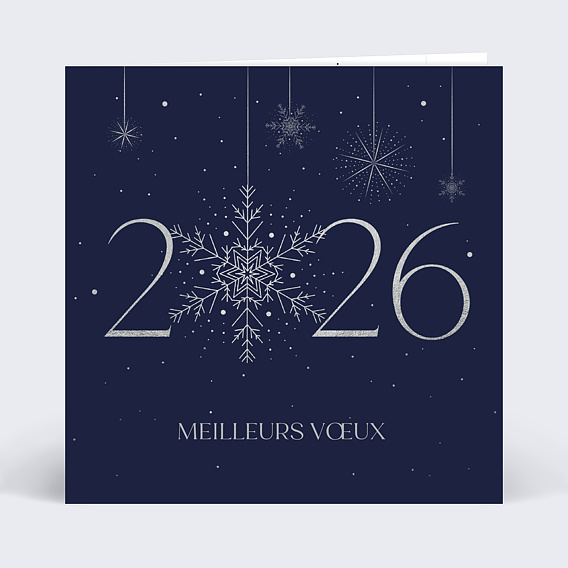 Carte de vœux entreprise Voeux Enneigés Recto