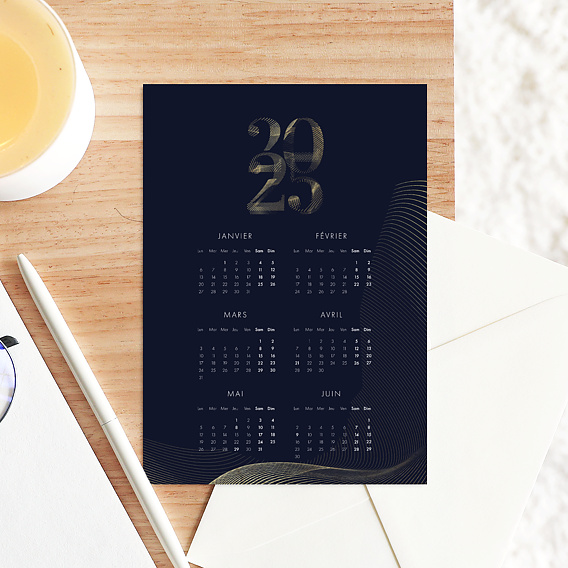 Carte de vœux entreprise Calendrier Inertie Après 1