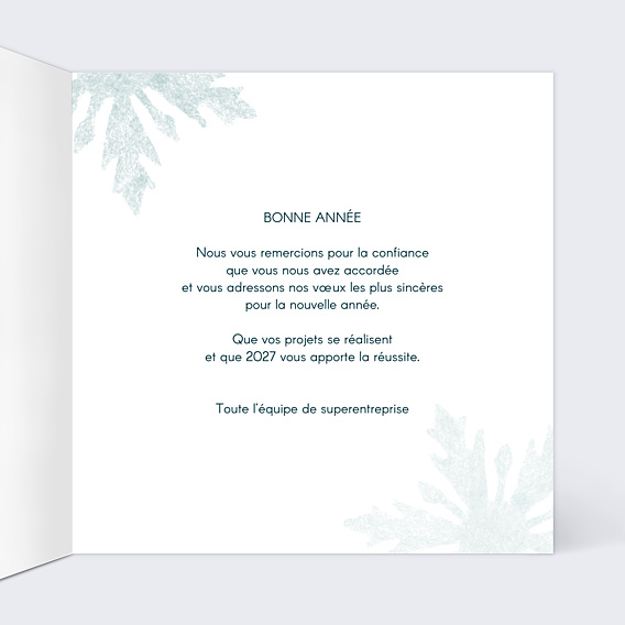 Carte de Voeux Entreprise Grands flocons
