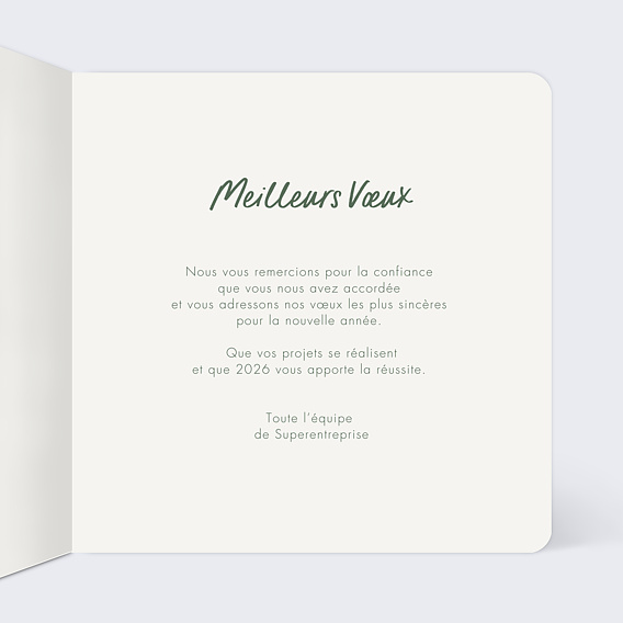 Carte de vœux entreprise Petits Commerçants Intérieur Droit