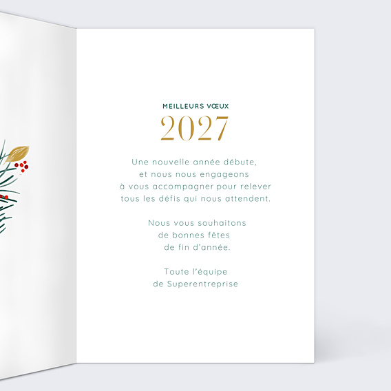 Carte de Voeux Entreprise Calendrier Sylvestre
