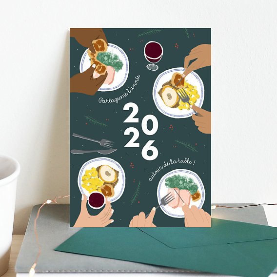 Carte de vœux entreprise Repas Après 1