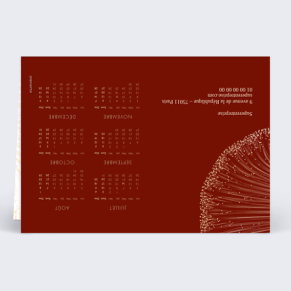 Carte de Voeux Entreprise Calendrier artifices
