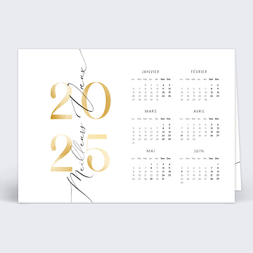 Carte de Vux Entreprise Calendrier lgante Calligraphie