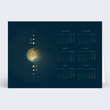 Carte de Vux Entreprise Calendrier Solaire