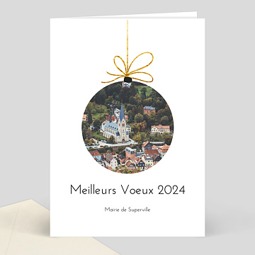 Carte de Vœux Entreprise Village Mairie