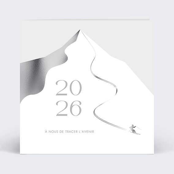 Carte de Voeux Entreprise Skieur avenir