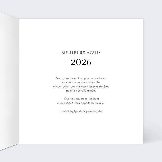 Carte de vœux entreprise Rayonnement Intérieur Droit