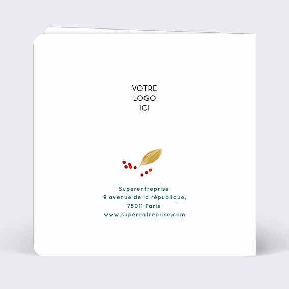 Carte de vœux entreprise Sylvestre Verso