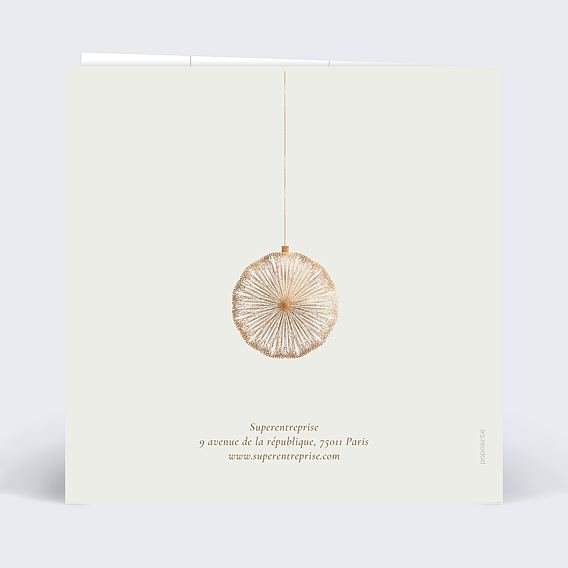 Carte de vœux entreprise Boules de noël logo Verso